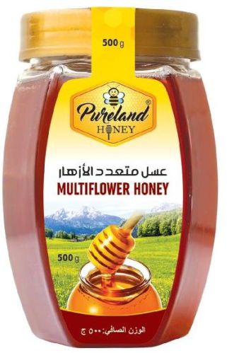 Pureland Multiflora Honey, Packaging Type : Drums, Glass Bottle, Glass Jar, PET Bottle