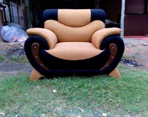 U Shape Wooden Single Seater Sofa, Color : Brown