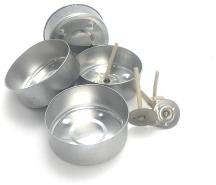 Round Metal Tea Light Candle Cups, Color : Grey