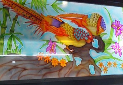 Air Brushing Glass, Color : Pink