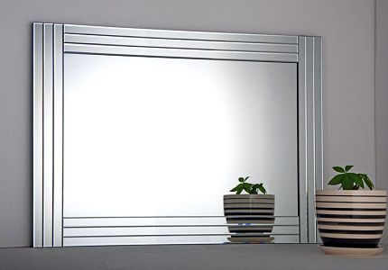 Bevelled Glass Mirror, Color : Gray