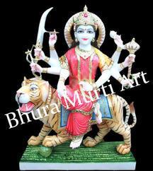 White Marble Maa Durga Statue, For In Temple, Size : 3.5feet