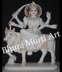 Maa Durga Marble Statue 3, Color : White