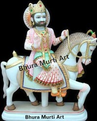 White Marble Baba Ramdev Statue, Size : 3.5feet