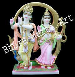 Marble Radha Krishna Statues 1, Color : Multicolor, White