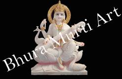 Marble Saraswati Statue, Color : Multicolor, White