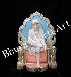 Marble Shirdi Sai Statue, Color : White, Multicolor