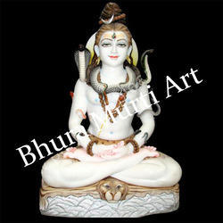 Marble Shiva Statue 3, Color : Multicolor, White