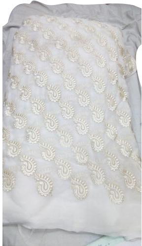 Embroidered Fancy Rayon Fabric, Technics : Woven