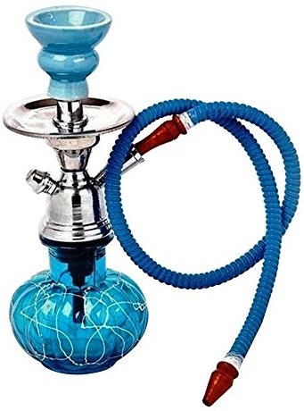 Coated Printed 2kg Glass Hookah, Color : Blue