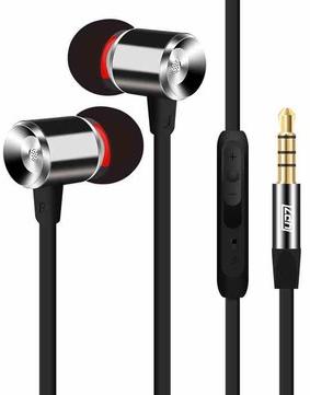 Metal Piston Mobile Earphone, Color : Black