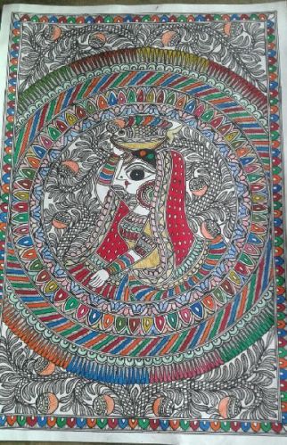 Polished Madhubani Paintings-Wall-03, Packaging Type : Cartoon Box, Paper Box, Thermocol Box