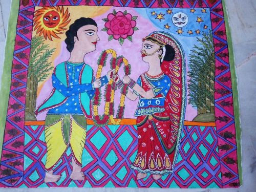 Polished Madhubani Paintings-Wall-10, Packaging Type : Cartoon Box, Paper Box, Thermocol Box