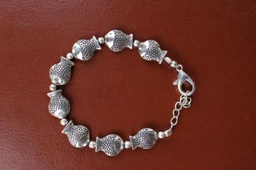 German Silver Antique Fish Bracelet, Occasion : Party Wear