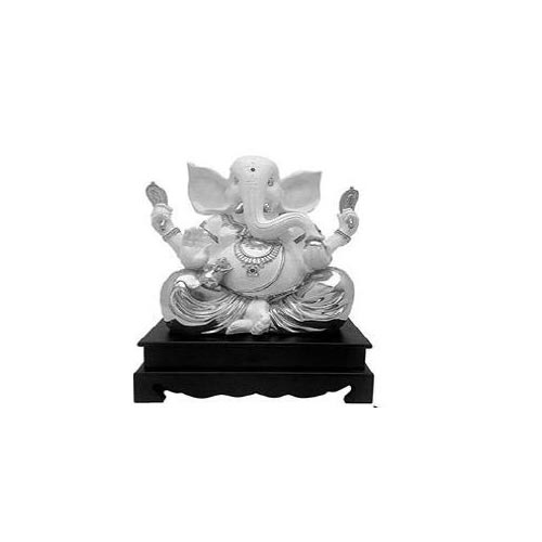 Polyresin Silver Plated Ganesha Idol, For Decoration