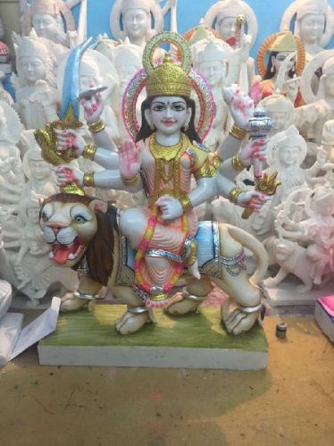 White Marble Mataji Statue, For Hotels, Home, Banquets, Etc.