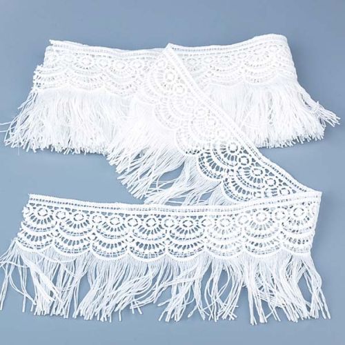 Plain Polyester Tassels Fabric, Technics : Attractive Pattern