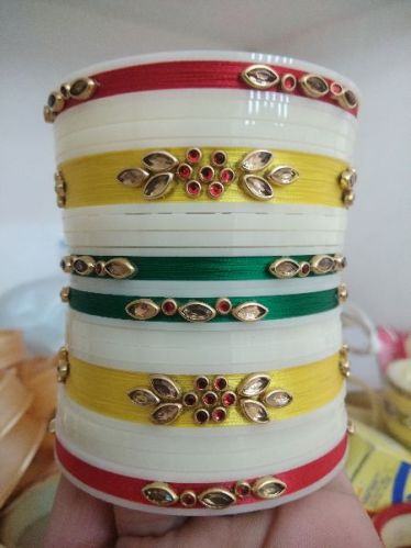 Silk Thread Rajputi Chura, Color : Pink, White, Red, Etc.