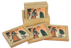 Rectangle Wooden Rectangular Shaped Coaster Set, Size : 4x3x3.5 Inches
