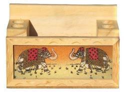 Wooden Pen Holder, For School, Office Home, Size : 5.25x2.5x3.25 Inches