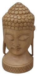 Wooden Buddha Head, For Decoration, Size : 5 Inches