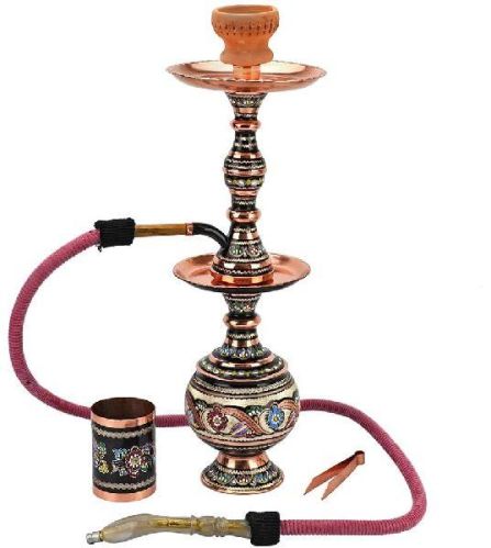 Iron Decorative Hookah, Color : Brown