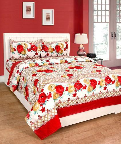 Designer Bed Sheet, For Home, Hotel, Lodge, Pattern : Printed