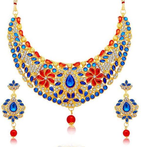 Multicolour Stone Kundan Necklace Set
