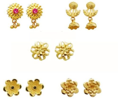 Set Of 5 Forming Look Stud Earrings Combo