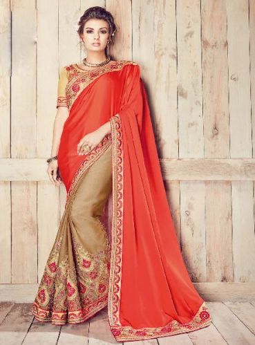 Designer Satin Saree