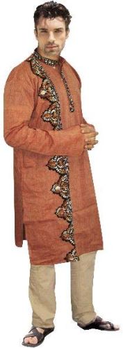 Alluring Brown Cotton Kurta, Size : 40