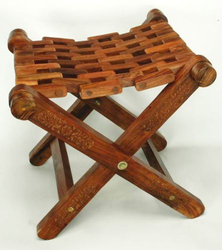 Polished Wooden Stool, For Decoration, Color : Brown