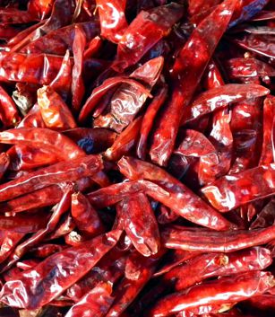 Dry red chillies, Moisture : 12.5% max