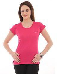 Lycra Cotton Ladies Round Neck T-Shirt, Occasion : Casual Wear