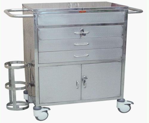 Emergency Trolley S.S., Size : 675 × 410 × 895 Mm.