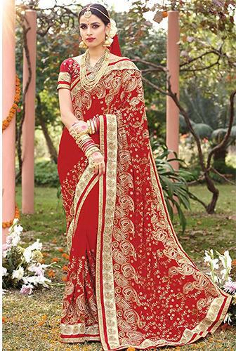 Glam Fort Net Bridal Sarees, Work : Mirror Work, Zardozi Work