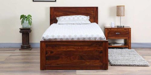 Single Bed, Color : Honey Oak