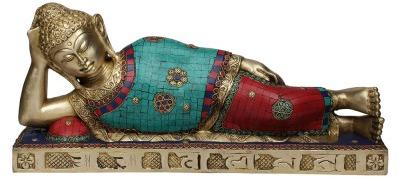 Brass Lord Buddha Sleeping Statue
