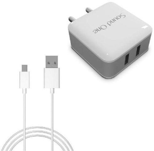 Sound One 2.4A Dual Port Smart Wall Charger White (SO-DWC-400)
