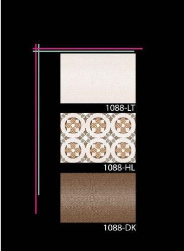 Gloss Finished Ceramic Wall Tiles 1088, For Bathroom, Elevation, Exterior, Interior, Kitchen, Size : 1x1ft