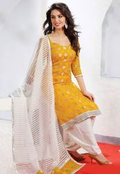 Chanderi Salwar Kameez With Plazo, Occasion : Formal Wear, Party Wear