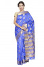 Latest Designer Raw Silk Saree, Color : Blue