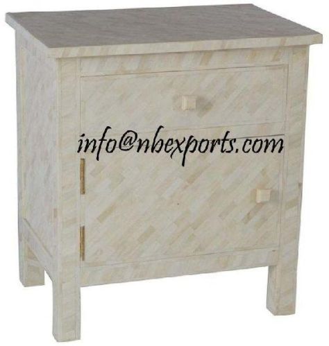 Bone Inlay Bedside Table, Size : (L) 60 X (D) 40 X (H) X 65 Cms