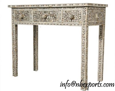 Bone Inlay Consol Table Hina, Size : (L) 100 X (D) 40 X (H) 80 Cms