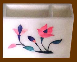 MARBLE INLAY PEN HOLDER