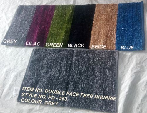 Double Face Feed Dhurries, For On Floor, Color : Grey, Lilac, Green, Black