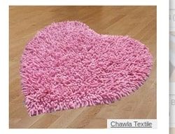 Cotton Rayon Chenille Heart Shaped Bath Mats