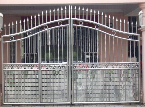 Polished Stainless Steel Gate, For College, Outside The House, Parking Area, Size : 1012ft