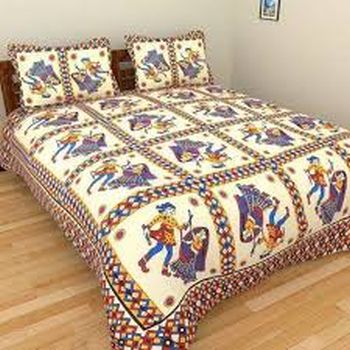 Cotton Double Bedsheet, For Home, Hotel, Lodge, Picnic, Feature : Anti Shrink, Anti Wrinkle