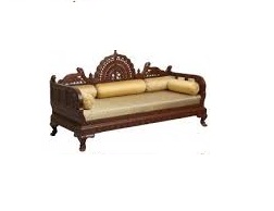 3 Seater Rajasthani Carved Sofa, For Home, Office